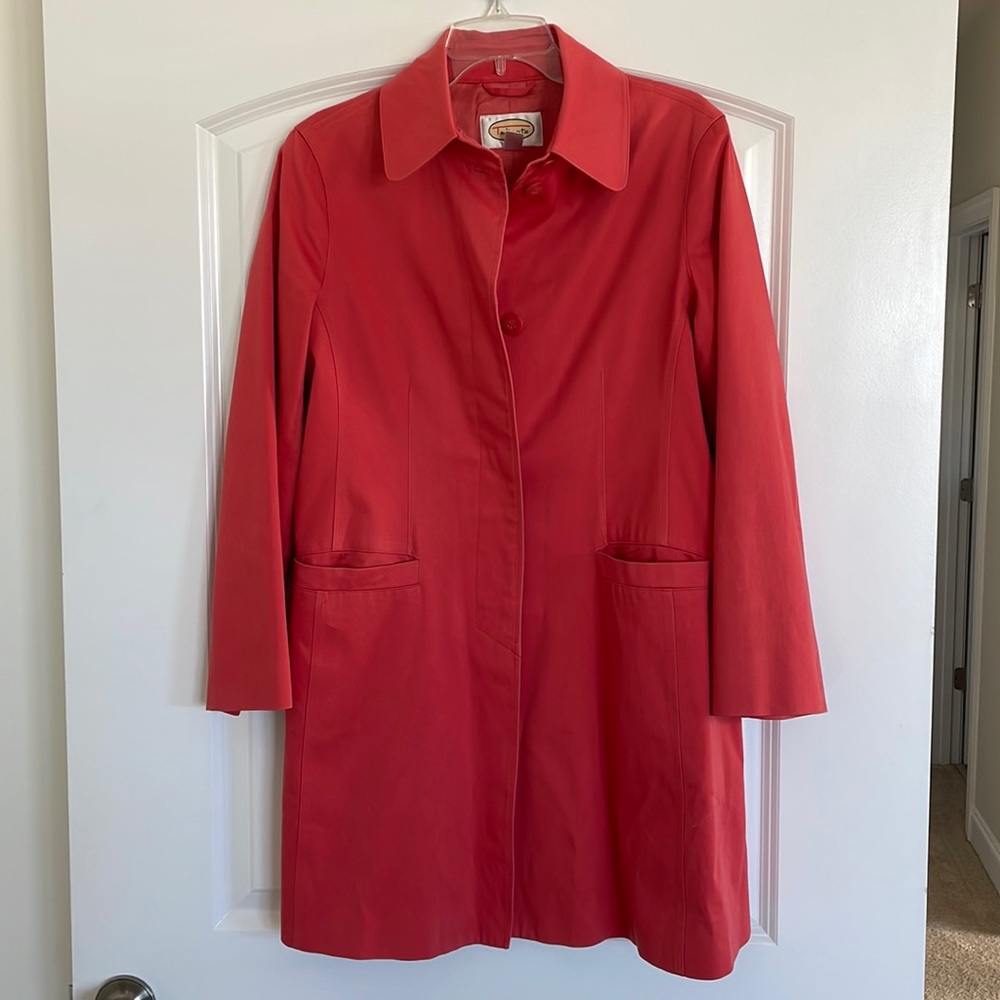 Talbots orange/red outdoor women’s trench coat, size Medium